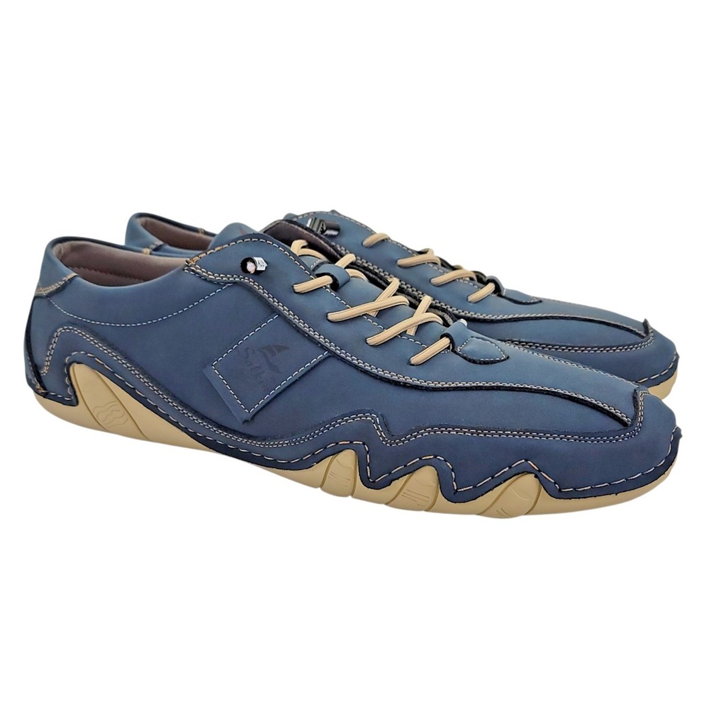 Salkin Shoes Mens Classic Low Top Leather Easy Lace Barefoot Sz EU 46 US 11-11.5